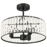 HOMCOM Crystal Ceiling Light, Semi Flush Mount Modern Crystal Chandelier Ceiling Light, E14 Base 3-Lights, Bulbs Not Included
