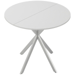 HOMCOM 80cm Industrial Round Dining Table - White