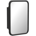 HOMCOM Bathroom Wall Cabinet with Tempered Mirror Metal Bathroom Mirror Cabinet with 3 Shelves Black