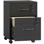HOMCOM Rolling File Cabinet with 2 Drawers, Mobile Filing Cabinet with Hanging File Folder for Letter Sized Documents, Black