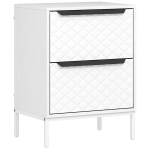 HOMCOM Chest of Drawers, Dresser with 2 Fabric Drawers and Aluminium Handles - White