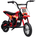 AIYAPLAY Moto Eléctrica para Niños 24V con Motor 250W Velocidad de 6-16km/h Ruedas de 12'' para Niños de 8-12 Años Rojo