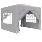Outsunny Gazebo da Giardino 3x3m Pieghevole con Altezza Regolabile, Protezione UPF50+ e Borsa, Grigio Chiaro