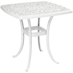 Outsunny Outdoor Garden Table with 38mm Dia. Umbrella Hole, Cast Aluminium Patio End Table with Anti-slip Foot Pads for Garden