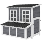 PawHut Wooden Chicken Coop with Nesting Box, Slide-Out Tray, Perches, for 4-6 Chickens, 100 x 86 x 100cm