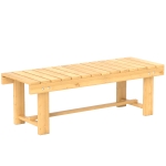 Outsunny Tuinbank 2-zits zitbank houten bank tuinmeubelen massief hout naturel 1,1 m