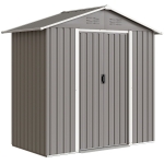Outsunny 6.5 x 3.5ft Metal Garden Storage Shed - Light Grey