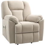 HOMCOM Fauteuil releveur électrique avec fonction massage et chauffage avec dossier inclinable, ports USB, télécommande, beige