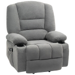 HOMCOM Fauteuil releveur relax électrique, fonction massage et chaleur, inclinaison réglable, repose-pied, télécommandes, gris