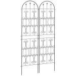 Outsunny Set 2 supporti per piante rampicanti in metallo, 50x220 cm, Nero