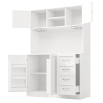 Trendy Sideboard with App-Controlled LED, Snack Rack and Drink Holders, Spacious Buffet with Anti-Tip Fixings, 120L x 40W x 188H cm, White