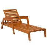 Outsunny Șezlong pentru grădină din lemn, lemn masiv, 66 cm x 190 cm x 73,5 cm, Portocaliu