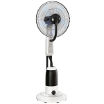 HOMCOM Pedestal Fan with Water Mist Spray 3 Speeds 2.8L Water Tank, White