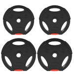SPORTNOW Weight Kit with 2 x 7.5 kg and 2 x 5 kg Plates in Polypropylene and Sand, Ø30x5.5 cm and Ø27x4.5 cm, Black