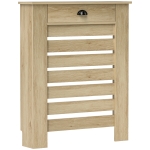 HOMCOM Copertura per radiatore copri radiatore griglia a doghe orizzontali con 2 cassetti in legno 78l x 19P x 95,5H cm rovere