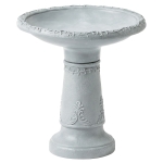 Outsunny Vogelbad van hars voor buiten, rond vogelbad 51 cm met steenlook, vrijstaand voeder- en drinkstation voor vogels, Grijs