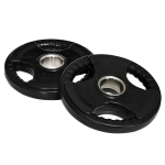 SPORTNOW Discos de Peso Placas de Peso 2x5 kg com 3 Alças e Orifícios de Ø50 mm Revestimento em Borracha Preto