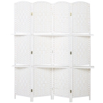 HOMCOM Biombo separador de ambientes 4 paneles 160 x170 cm con 2 estanterías, plegable, de madera