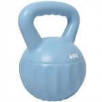 SPORTNOW Kettlebell 6 kg, pesa rellena de arena para principiantes, entrenamiento en casa, 17 x 17 x 23 cm, azul