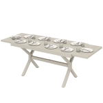 Outsunny Table de Jardin Extensible pour 8-10 Personnes, en Aluminium et Acier, 154/214x85x73 cm, Gris