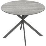 HOMCOM Mesa de comedor redonda para 4 personas, mesa de cocina estilo industrial con patas de acero, para comedor, cocina, Gris