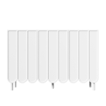 Credenza moderna con 9 ante ondulate, in MDF, 120x35x80 cm, Bianco