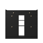 Mobile scarpiera con 4 ante a ribalta, 2 cassetti e 3 ripiani aperti, 110x26x100 cm, Nero