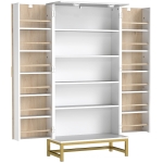 HOMCOM Armario Despensa Cocina con 2 Puertas con 12 Estantes Alacena Moderna con 5 Estantes Ajustables Blanco