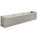 Outsunny Orto rialzato in acciaio zincato con fondo aperto, 240x40x45 cm, Argento