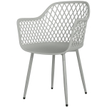 Outsunny Lot de 4 chaises de jardin en plastique résistantes aux UV avec accoudoirs et dossier 56 x 51 x 84 cm Gris