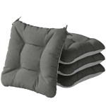 Outsunny 4-delige set stoelkussens 39,5 x 39,5 x 10 cm met banden, anti-slip outdoor indoor zitkussen