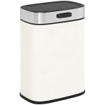 HOMCOM Cubo de basura 5 L, colocable independiente o colgado, acero inoxidable, blanco crema