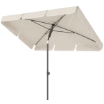 Outsunny Parasol 183 x 122 cm, déperlant, parasol de balcon avec inclinaison 3 positions, à manivelle, parasol à manivelle avec 8 baleines Beige