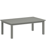 Outsunny Tavolino basso rettangolare in alluminio con piano a doghe, 100x60x37 cm, Grigio