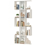 HOMCOM Bibliothèque en Forme de S à 5 Niveaux pour Salon Chambre Étude Bureau 80x24x200 cm Blanc