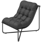 Outsunny Fauteuil Lounge Outdoor Fauteuil de jardin ergonomique avec coussin agréable pour la peau Large assise Cadre en acier Gris foncé