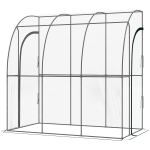 Outsunny Serre de jardin adossée, serre de balcon, bâche renforcée PVC, 2 portes enroulables, 214 x 118 x 212 cm, transparent