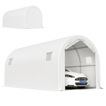 Outsunny Garage extérieur pour voiture 3x6 m imperméable avec tissu PE résistant, structure en métal galvanisé, UPF 30+, blanc