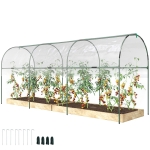 Outsunny Serre de jardin serre à tomates 4 arceaux en acier bâche en PVC 4 x 1,23 x 1,7 m vert