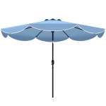 Outsunny Parasol Terraza Exterior Ø2,7 m Parasol avec Inclinación Ajustable 3 Posiciones Manivela y Volante Bleu ciel