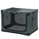 PawHut Caisse pliable pour chien Caisse de transport avec coussin Housse amovible lavable En tissu Oxford pour chiens jusqu'à 30kg Vert armée
