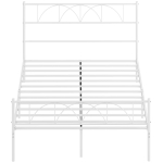 HOMCOM Structure de lit 140x190 cm avec tête de lit Support de lattes en acier Rangement sous le lit