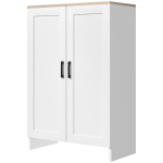 HOMCOM Buffet meuble cuisine rangement avec placard à portes et étagères réglables, 60 x 30 x 90 cm, blanc