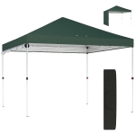 Outsunny Tonnelle pliante pop-up 3x3 m avec paroi latérale UPF50+ Hauteur réglable Mécanisme central Sac de transport Vert