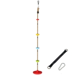 AIYAPLAY Corde d'escalade de jardin pour enfants avec marches et siège disque, en HDPE et PE, Rouge