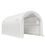 Outsunny Garaj Exterior pentru Mașină 3x6 m Impermeabil cu Țesătură PE Rezistentă Cadru Metal Galvanizat UPF 30+ Alb