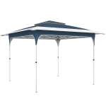 Outsunny 3.5 x 3.5 m Pop Up Gazebo with One-Push Setup, UPF50+ Double Tier Garden Party Tent Marquee with Carry Bag, Blue