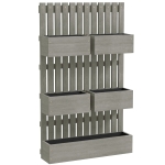 Outsunny Fioriera rialzata in legno con grigliato regolabile, 60x16x100 cm, Grigio