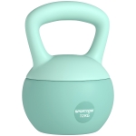 SPORTNOW Pesa Rusa 12 kg Kettlebell Relleno de Arena Metálica Mango Antideslizante para Entreno en Casa 21x21x30 cm Verde