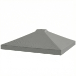Outsunny Toit de pavillon de remplacement UV50+ imperméable avec 8 trous d'évacuation 3 x 3 m, Gris clair